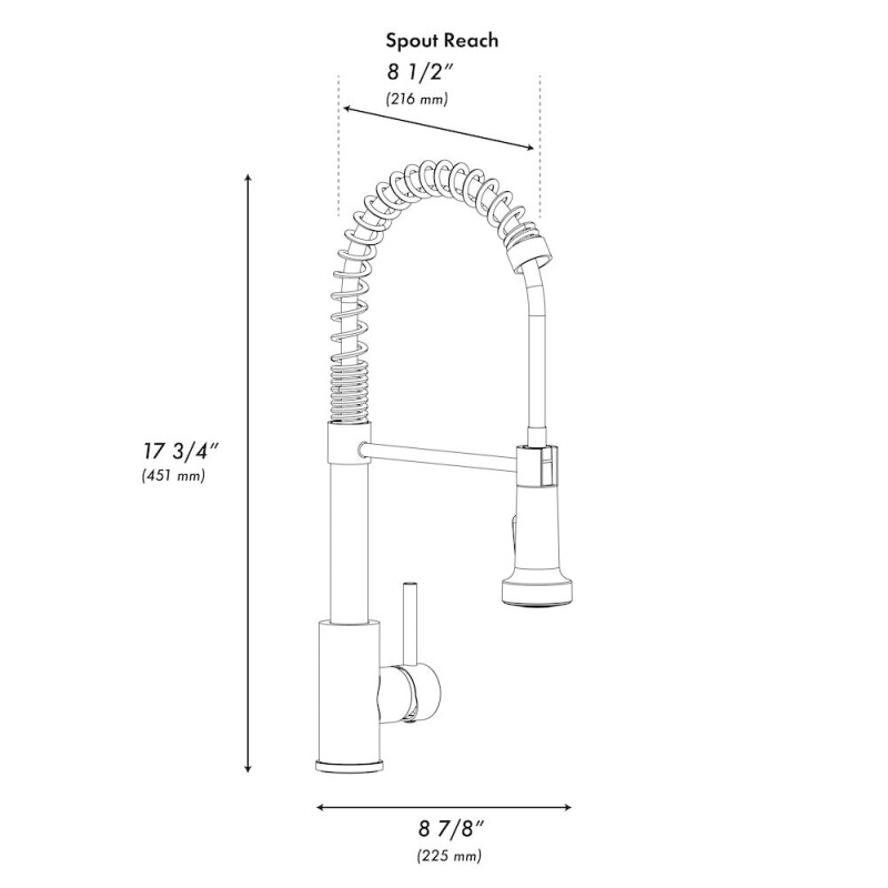 ZLINE Rubicon Pull Down Spring Spray Wand Kitchen Faucet in Champagne Bronze (RBCN2-KF-CB) RBCN2KFCB