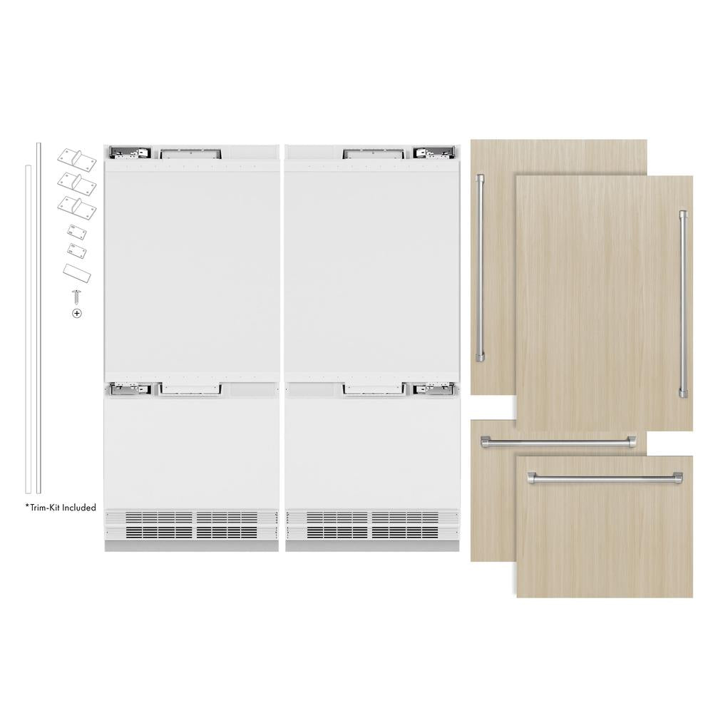 ZLINE 72 in. 39.6 cu. ft. Panel Ready French Door Built-In Bottom Freezer Refrigerator with Water Dispensers and Ice Makers (RBIT-72) RBIT72