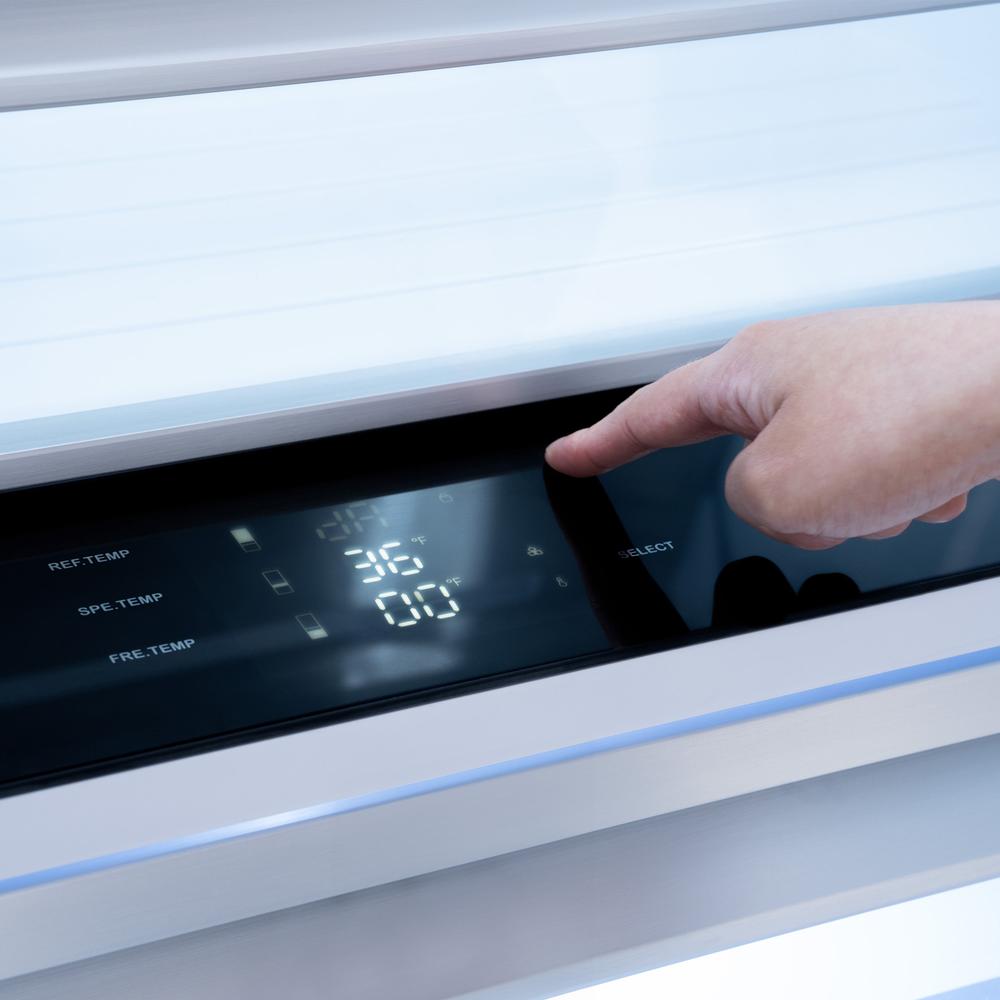 ZLINE 72 in. 39.6 cu. ft. Panel Ready French Door Built-In Bottom Freezer Refrigerator with Water Dispensers and Ice Makers (RBIT-72) RBIT72