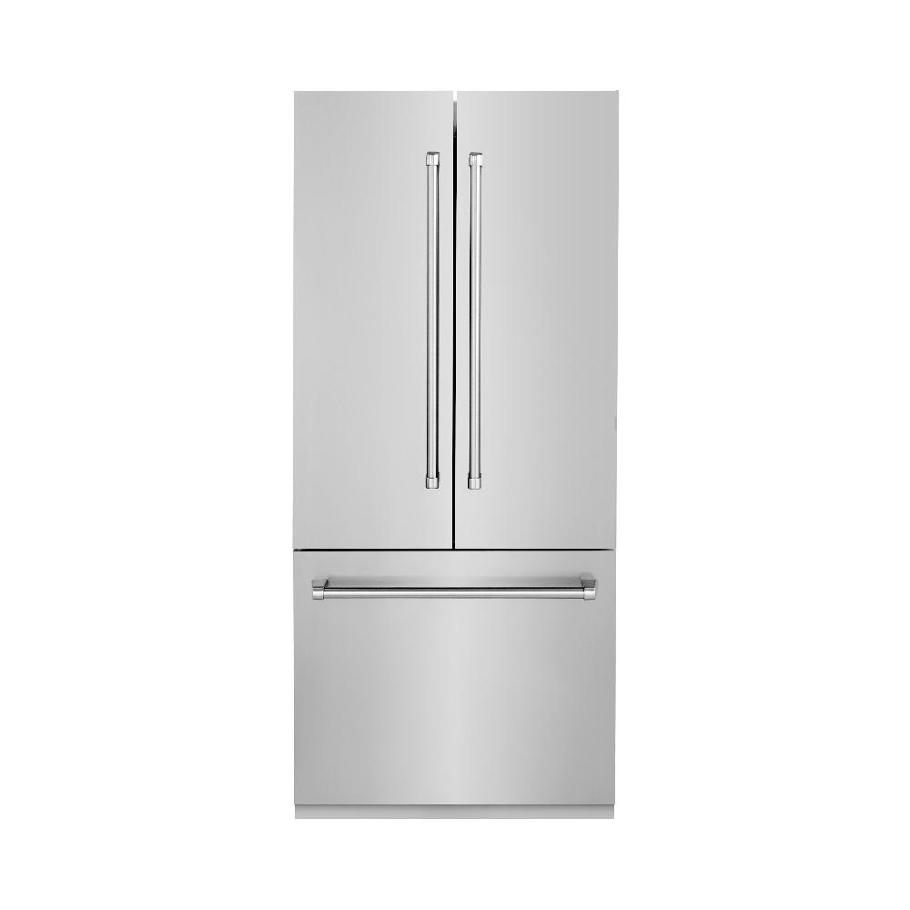 36"19.6 cu. ft. Built-In 3-Door French Door Refrigerator with Internal Water and Ice Dispenser in Stainless Steel RBIV30436