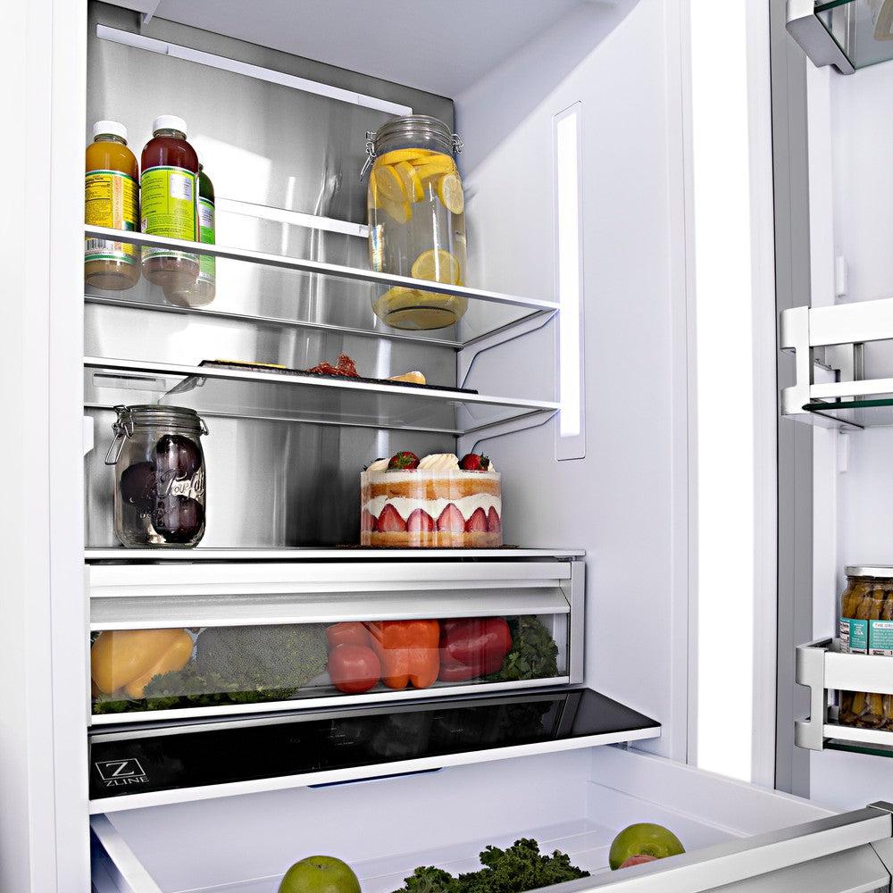 36"19.6 cu. ft. Built-In 3-Door French Door Refrigerator with Internal Water and Ice Dispenser in Stainless Steel RBIV30436