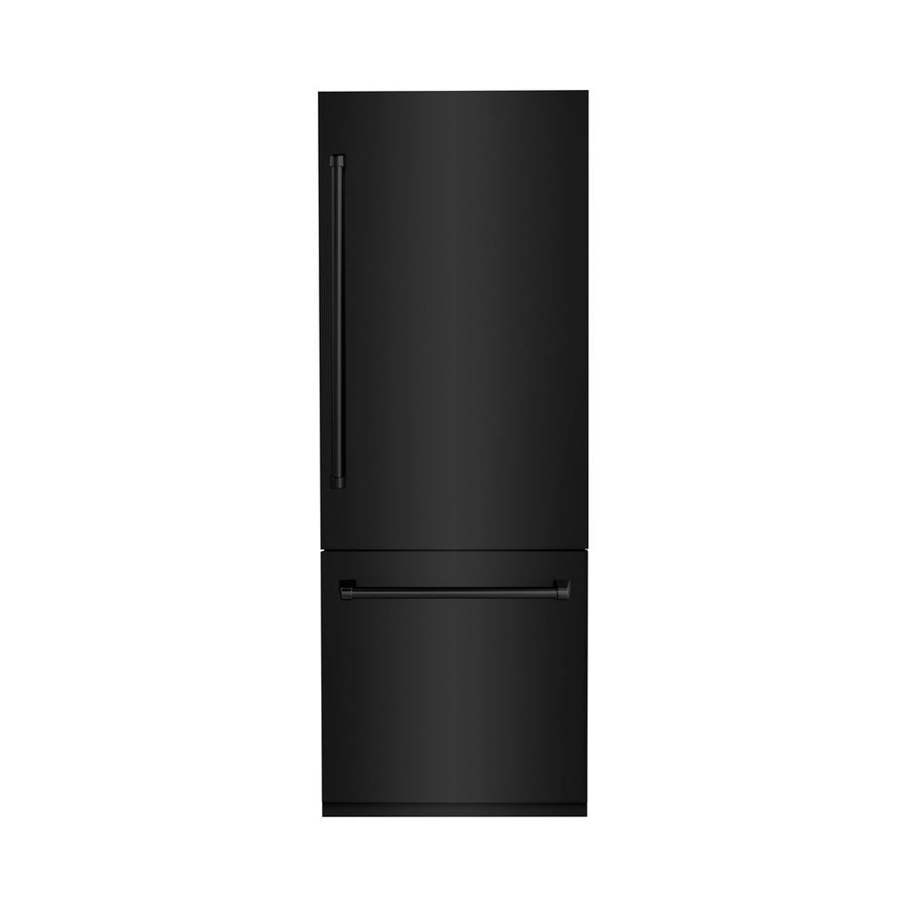 30"16.1 cu. ft. Built-In 2-Door Bottom Freezer Refrigerator with Internal Water and Ice Dispenser in Black Stainless Steel RBIVBS30