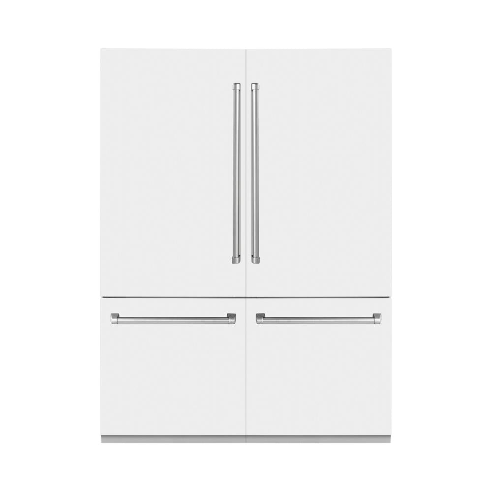 60"32.2 cu. ft. Built-In 4-Door French Door Refrigerator with Internal Water and Ice Dispenser in White Matte RBIVWM60