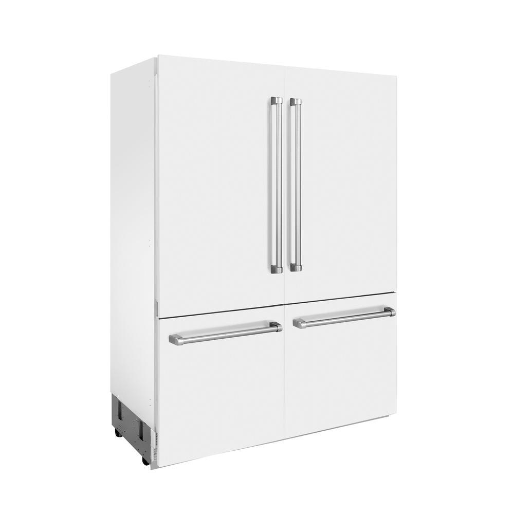60"32.2 cu. ft. Built-In 4-Door French Door Refrigerator with Internal Water and Ice Dispenser in White Matte RBIVWM60