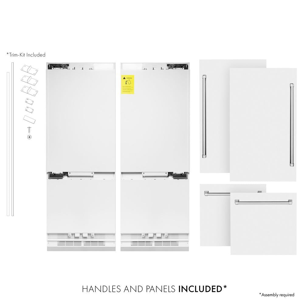 60"32.2 cu. ft. Built-In 4-Door French Door Refrigerator with Internal Water and Ice Dispenser in White Matte RBIVWM60