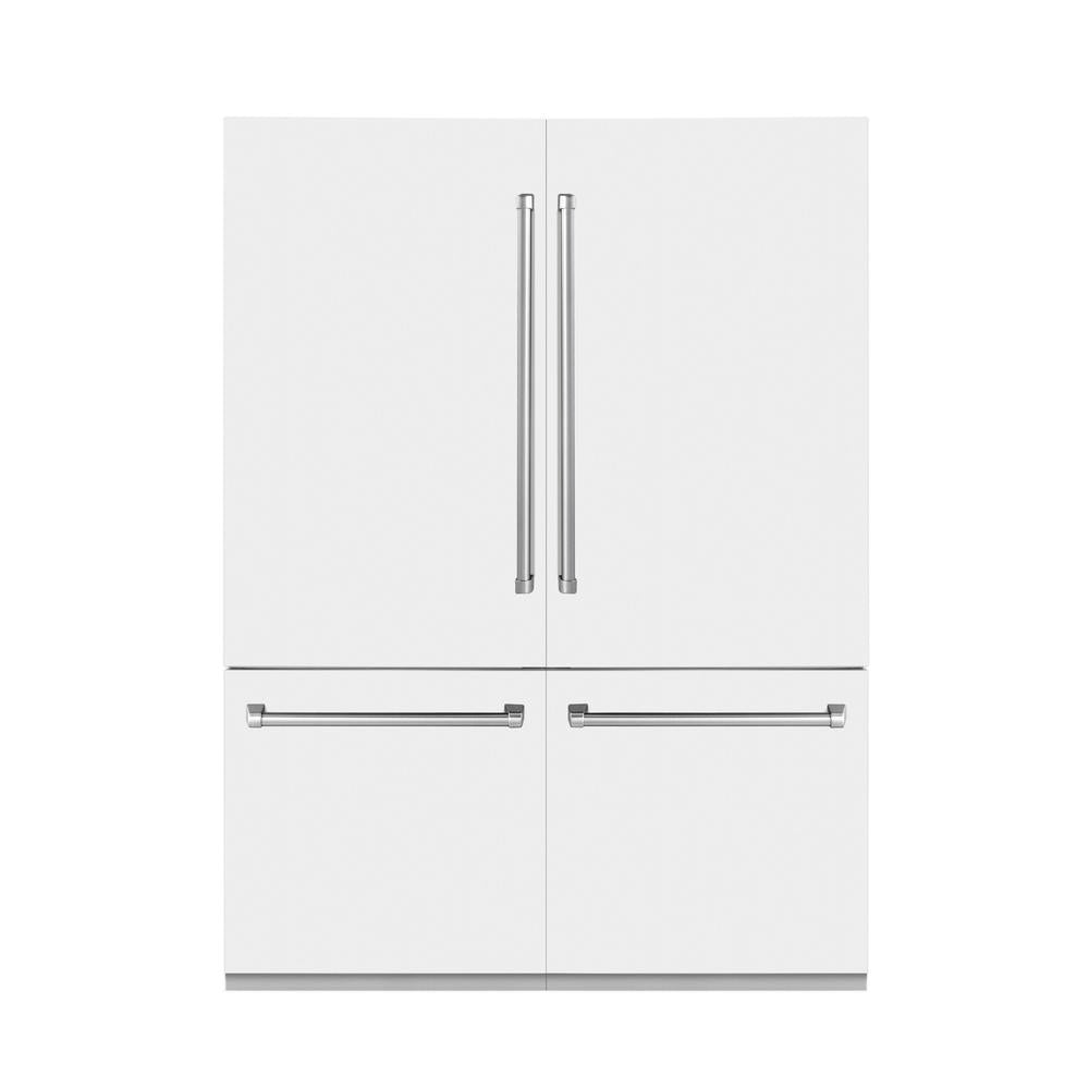 60"32.2 cu. ft. Built-In 4-Door French Door Refrigerator with Internal Water and Ice Dispenser in White Matte RBIVWM60