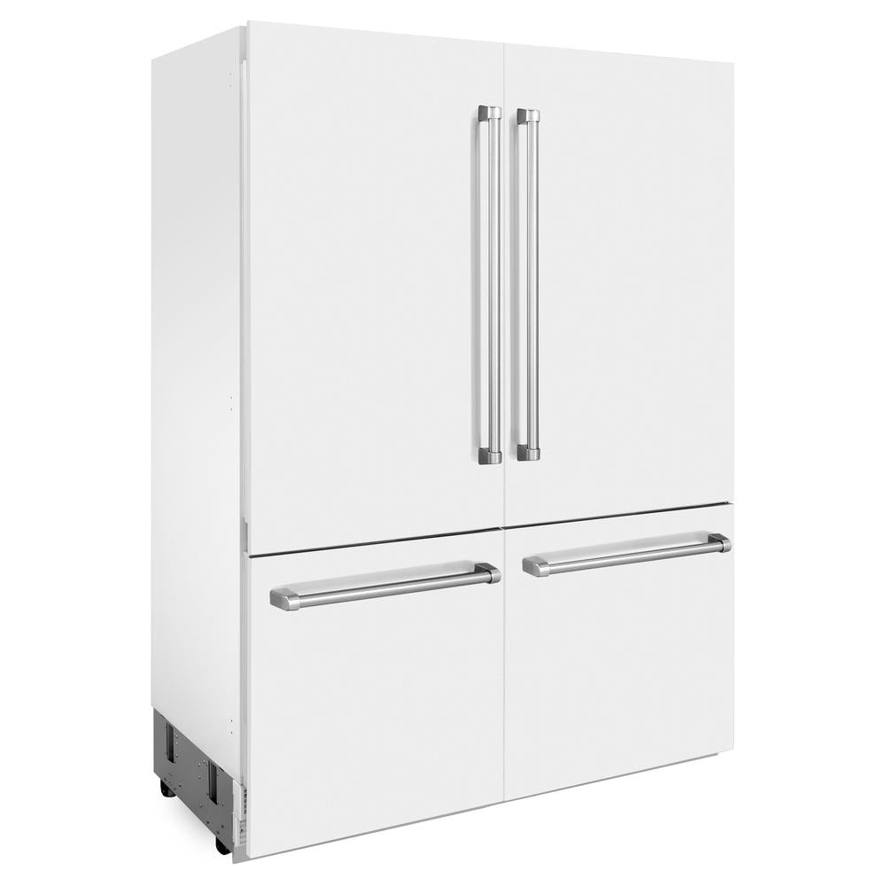 60"32.2 cu. ft. Built-In 4-Door French Door Refrigerator with Internal Water and Ice Dispenser in White Matte RBIVWM60