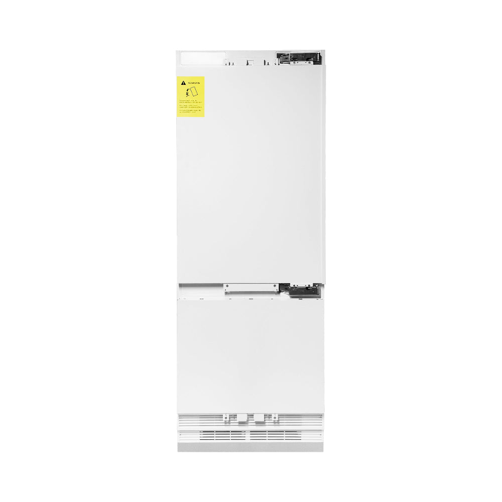 ZLINE Autograph Edition 30 in. 16.1 cu. ft. Panel Ready Built-In Bottom Freezer Refrigerator with Water Dispenser and Ice Maker with Champagne Bronze Accents (RBIVZ-30-CB) RBIVZ30CB
