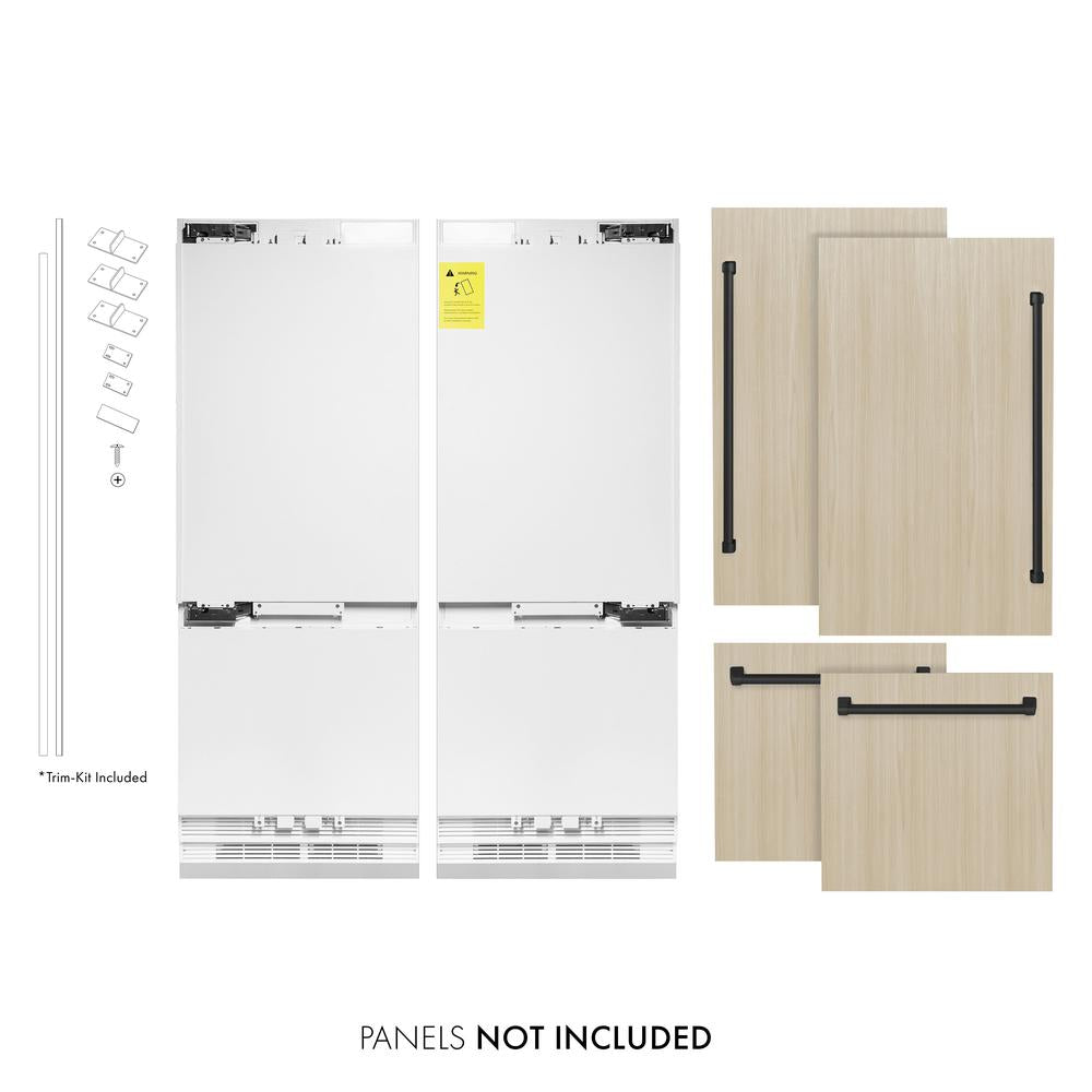 Autograph Edition 60 In. 32.2 Cu. Ft. Panel Ready French Door Built-in Bottom Freezer Refrigerator With Water Dispenser And Ice Maker With Matte Black Accents RBIVZ60MB