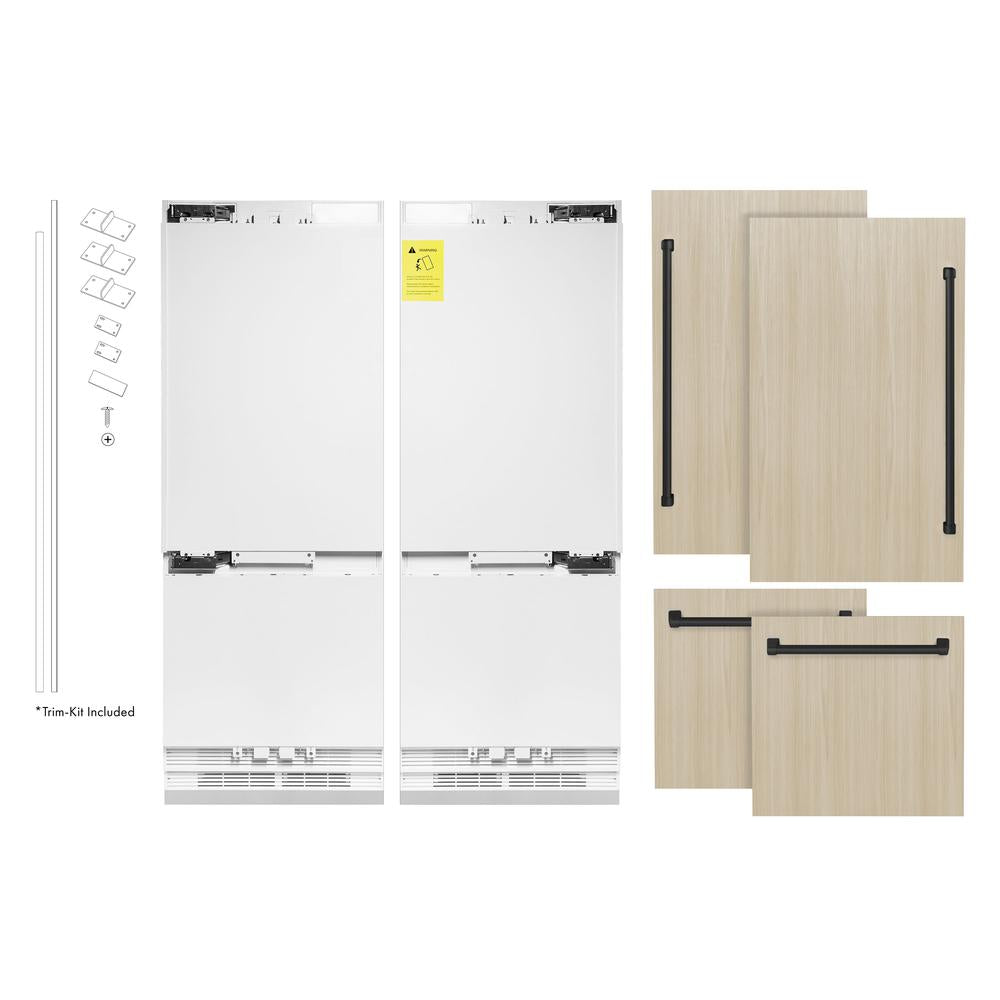 Autograph Edition 60 In. 32.2 Cu. Ft. Panel Ready French Door Built-in Bottom Freezer Refrigerator With Water Dispenser And Ice Maker With Matte Black Accents RBIVZ60MB
