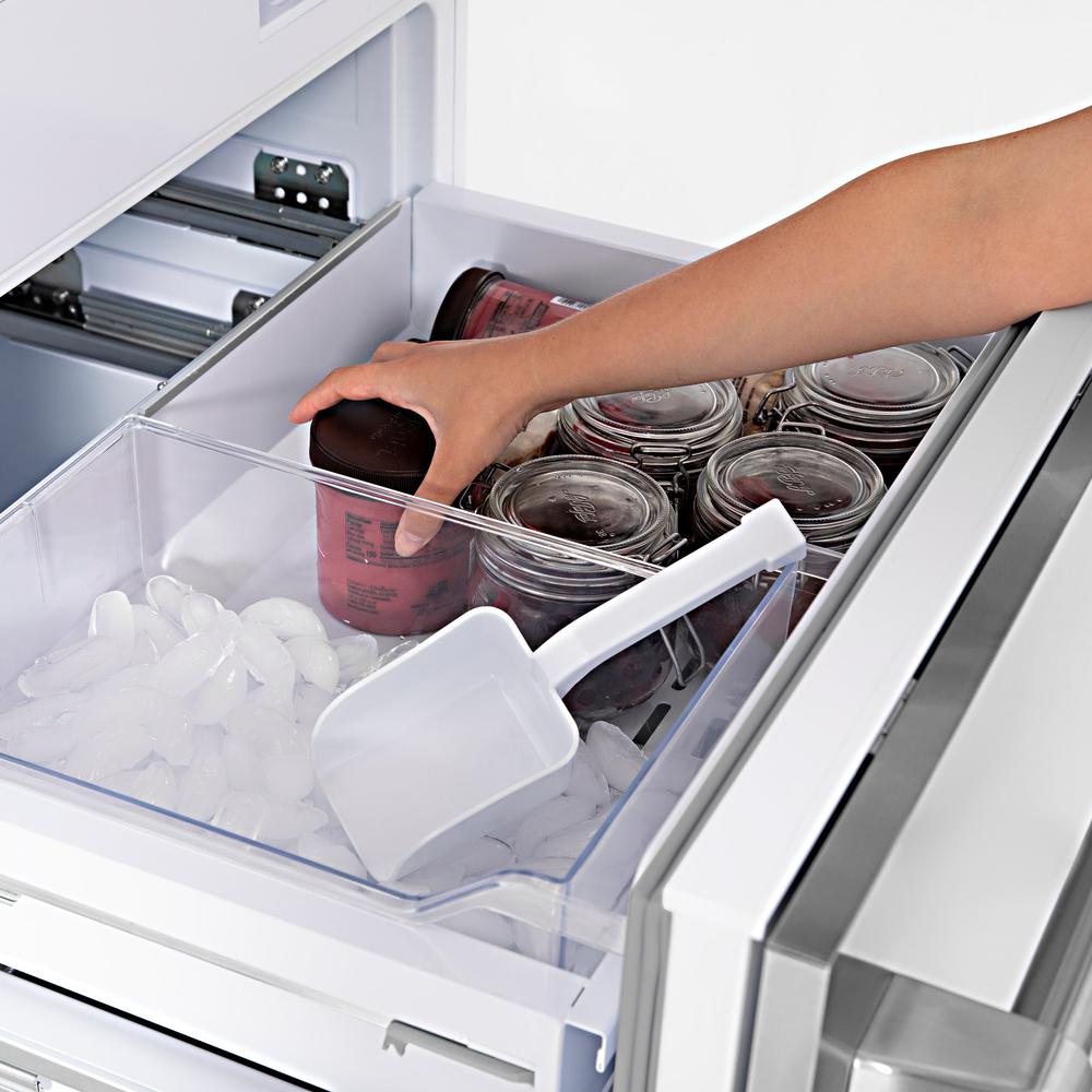 Autograph Edition 60 In. 32.2 Cu. Ft. Panel Ready French Door Built-in Bottom Freezer Refrigerator With Water Dispenser And Ice Maker With Matte Black Accents RBIVZ60MB