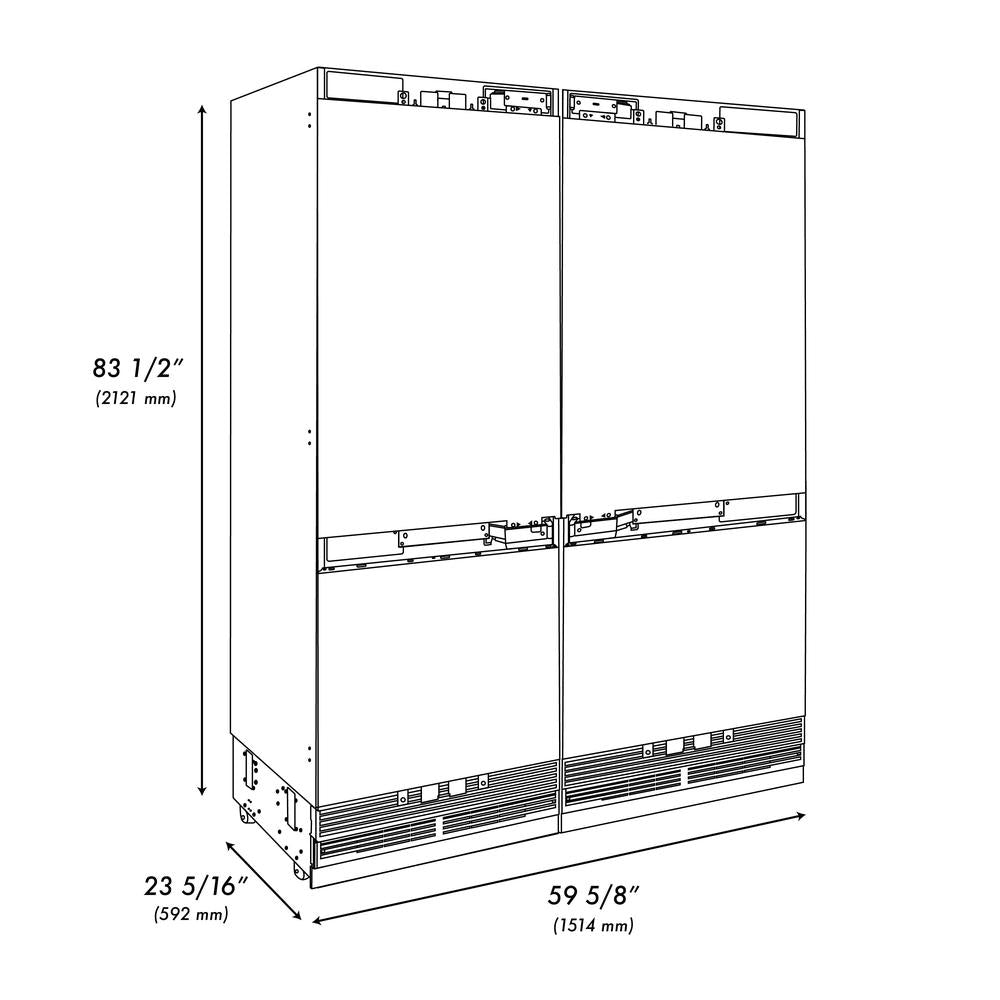 Autograph Edition 60 In. 32.2 Cu. Ft. Panel Ready French Door Built-in Bottom Freezer Refrigerator With Water Dispenser And Ice Maker With Matte Black Accents RBIVZ60MB