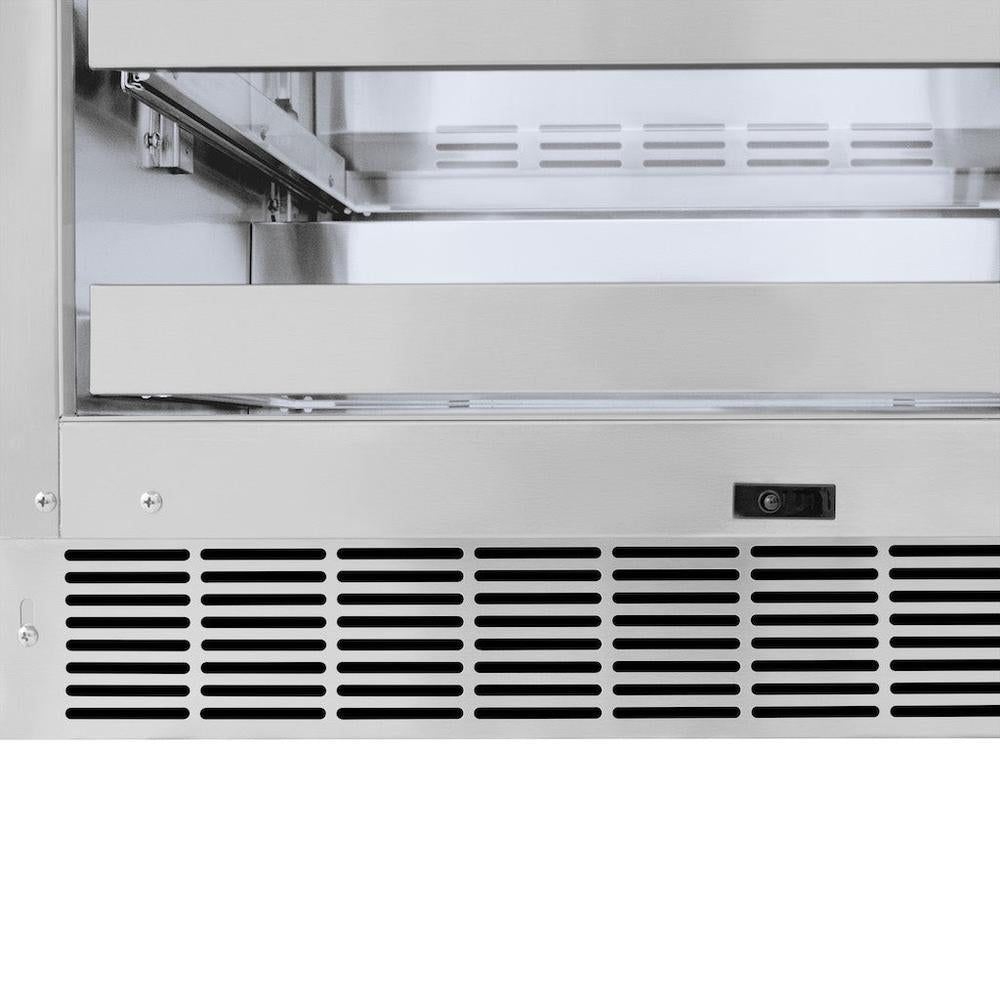 24in. Touchstone 151 Can Beverage Fridge With Panel Ready Glass Door RBSPO24