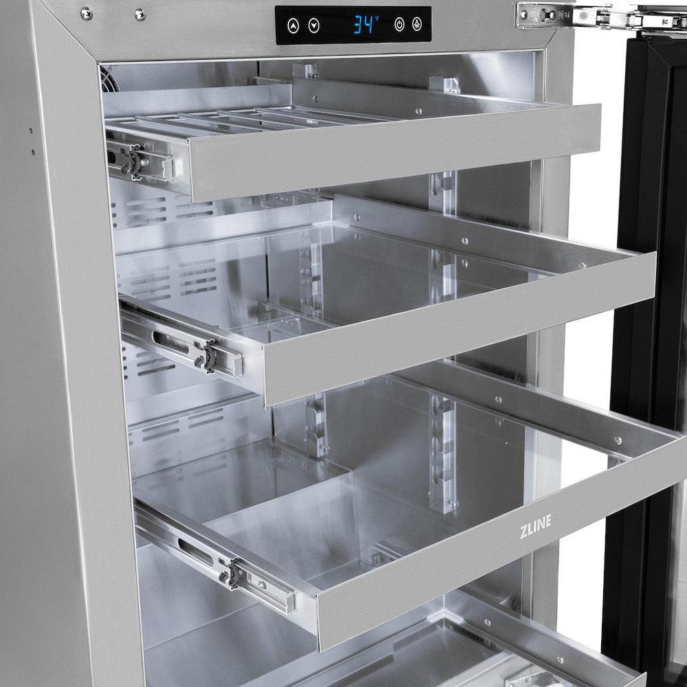 24in. Touchstone 151 Can Beverage Fridge With Panel Ready Glass Door RBSPO24