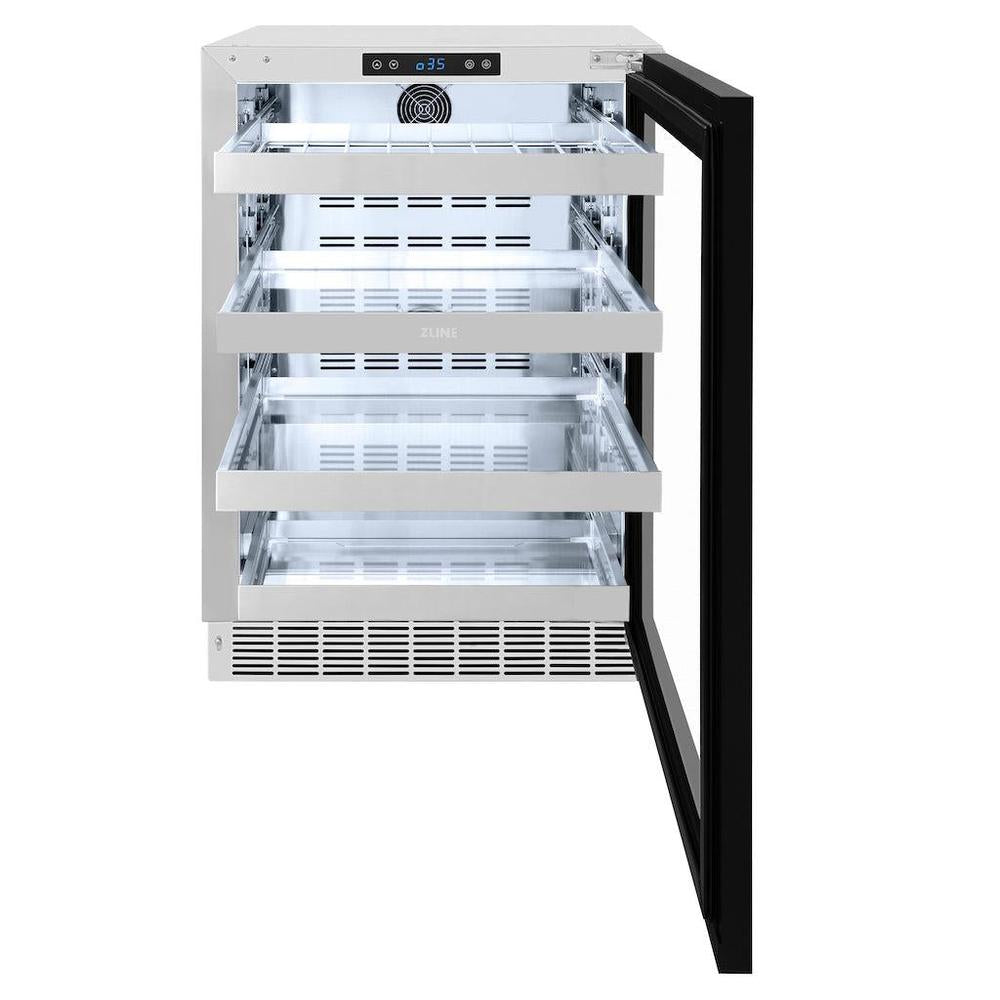 AutographEdition 24 in. Touchstone 151 Can Beverage Fridge With Panel Ready Glass Door And Matte Black Handle RBSPOZ24MB