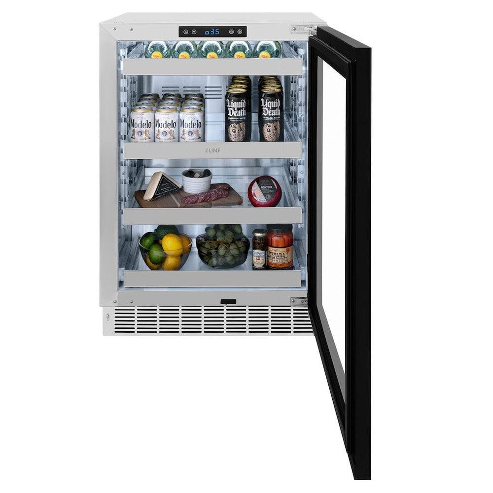 AutographEdition 24 in. Touchstone 151 Can Beverage Fridge With Panel Ready Glass Door And Matte Black Handle RBSPOZ24MB