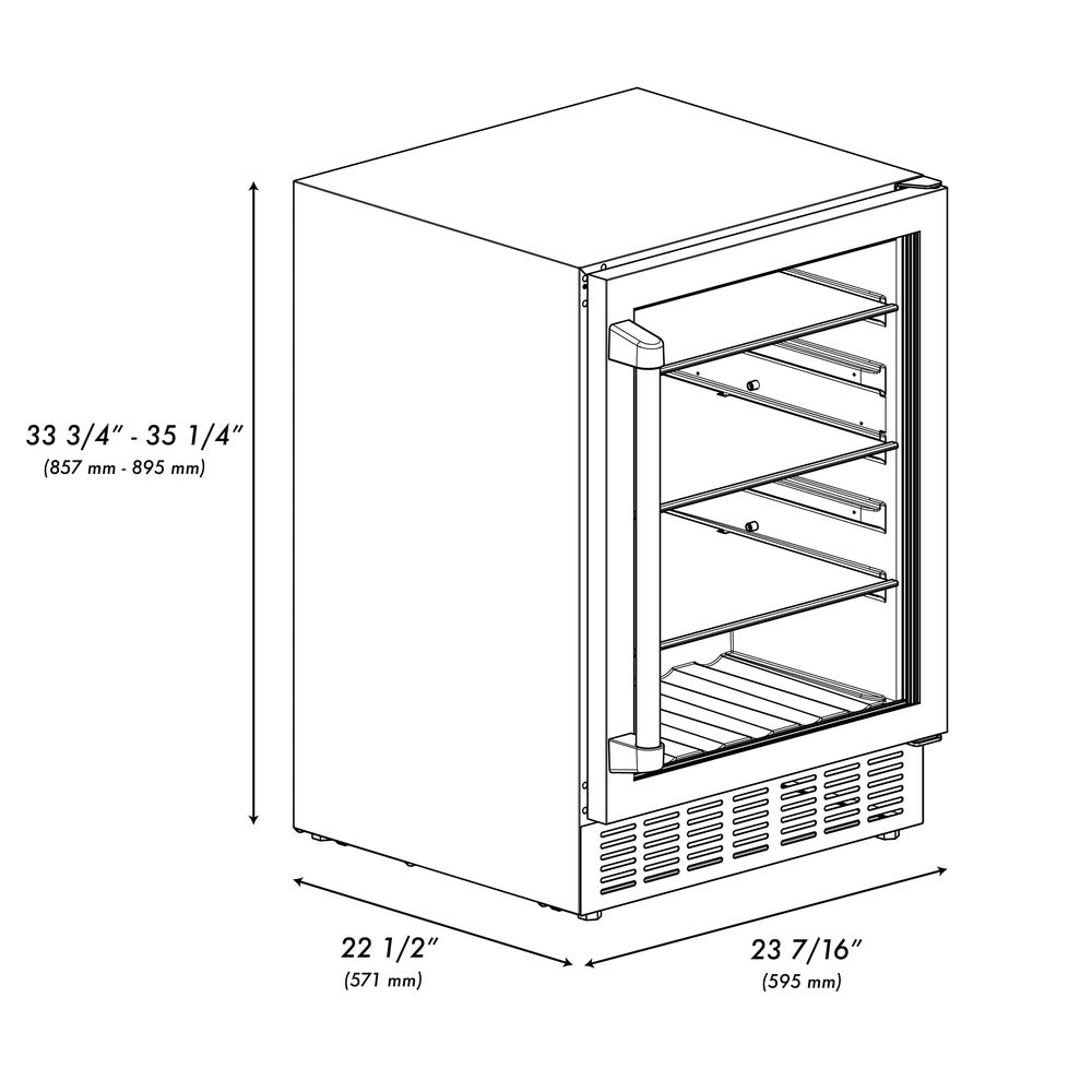 Autograph Edition 24 In. Monument 154 Can Beverage Fridge In Stainless Steel With Polished Gold Accents RBVZUS24G