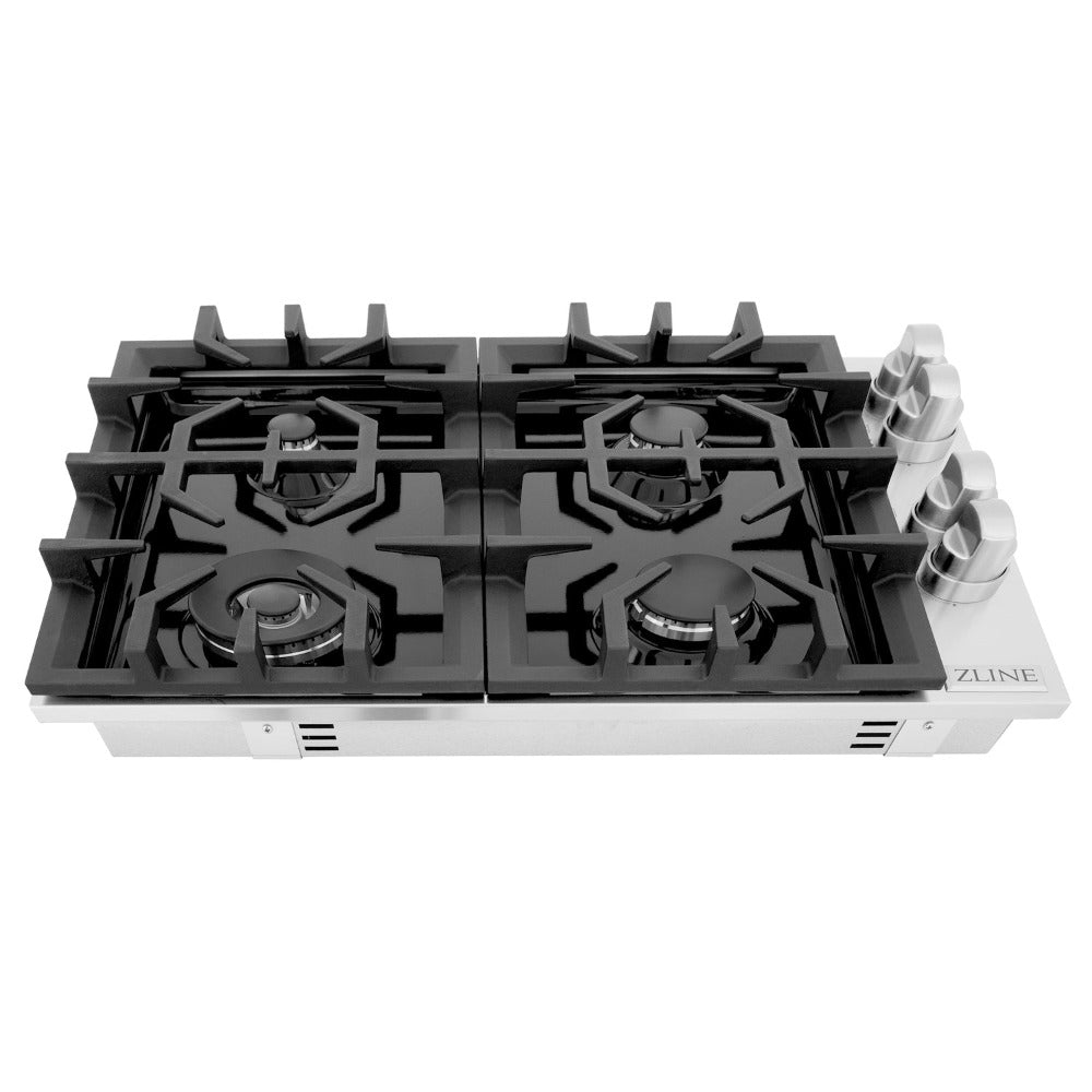 30" Dropin Gas Stovetop with 4 Gas Burners and Porcelain Top RC30PBT