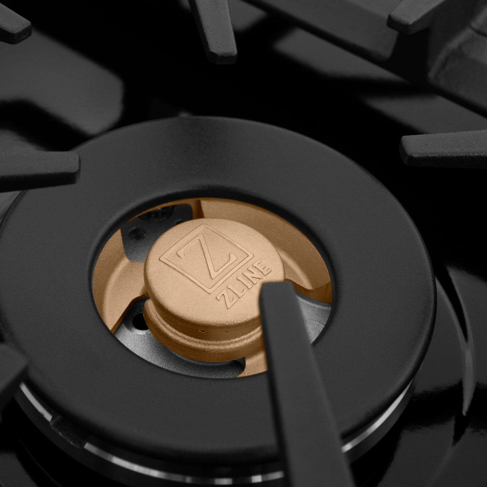 36" Dropin Gas Stovetop with 6 Gas Brass Burners and Porcelain Top RCBR36PBT