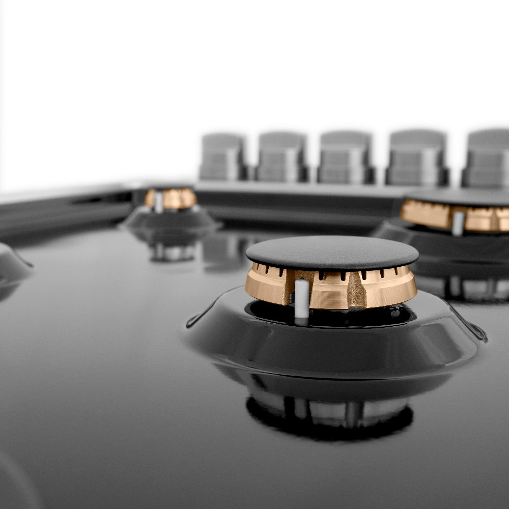 36" Dropin Gas Stovetop with 6 Gas Brass Burners and Porcelain Top RCBR36PBT