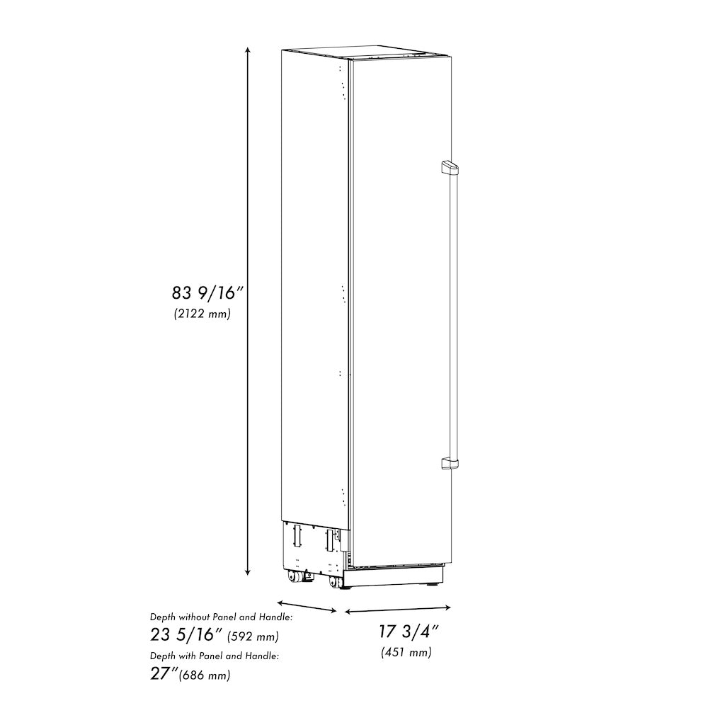 18 in. 8.6 cu. ft. Left Hinge Column Freezer RCFVLBS18