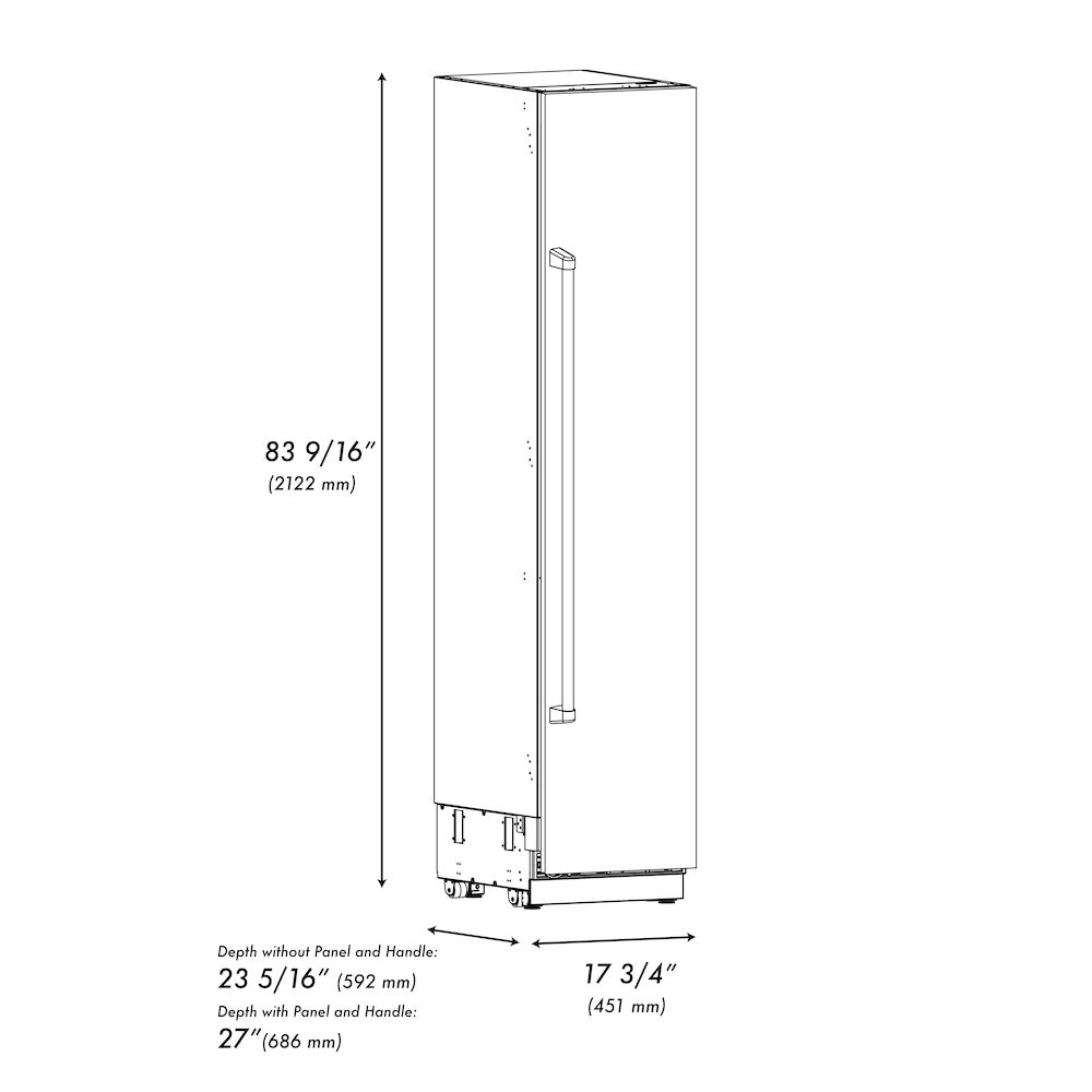 Autograph Edition 18 in. 8.6 cu. ft. Right Hinge Column Freezer RCFVRZBS18CB