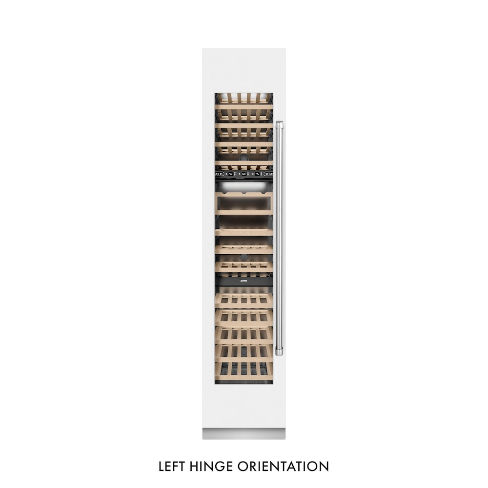 ZLINE 18 in. 9.0 cu. ft. Triple Zone 68 Bottle Left Hinge Column Wine Cooler in White Matte (RCWVL-WM-18) RCWVLWM18