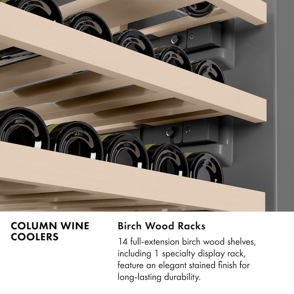 ZLINE 18 in. 9.0 cu. ft. Triple Zone 68 Bottle Left Hinge Column Wine Cooler in White Matte (RCWVL-WM-18) RCWVLWM18