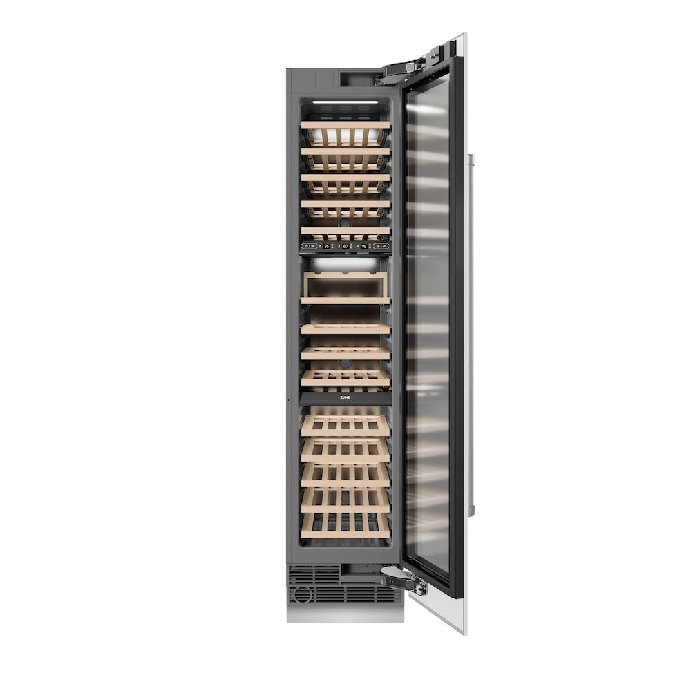 18 In. 9.0 Cu. Ft. Triple Zone 68 Bottle Right Hinge Column Wine Cooler In White Matte RCWVRWM18