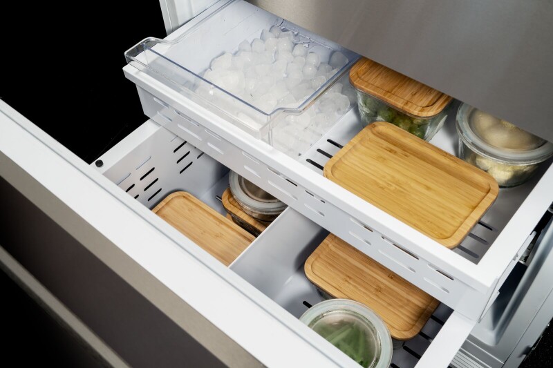 30" W Built-In Bottom Mount Refrigerator SS Panel, LEFT SWING REF30BMBIXLT