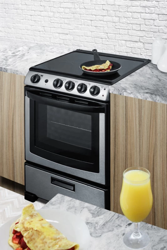 24" Wide Electric Smooth-Top Range REX2451SSRT