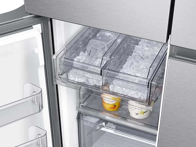 23 cu. ft. Smart Counter Depth 4-Door Flex™ refrigerator with AutoFill Water Pitcher and Dual Ice Maker in Stainless Steel RF23A9071SRAA