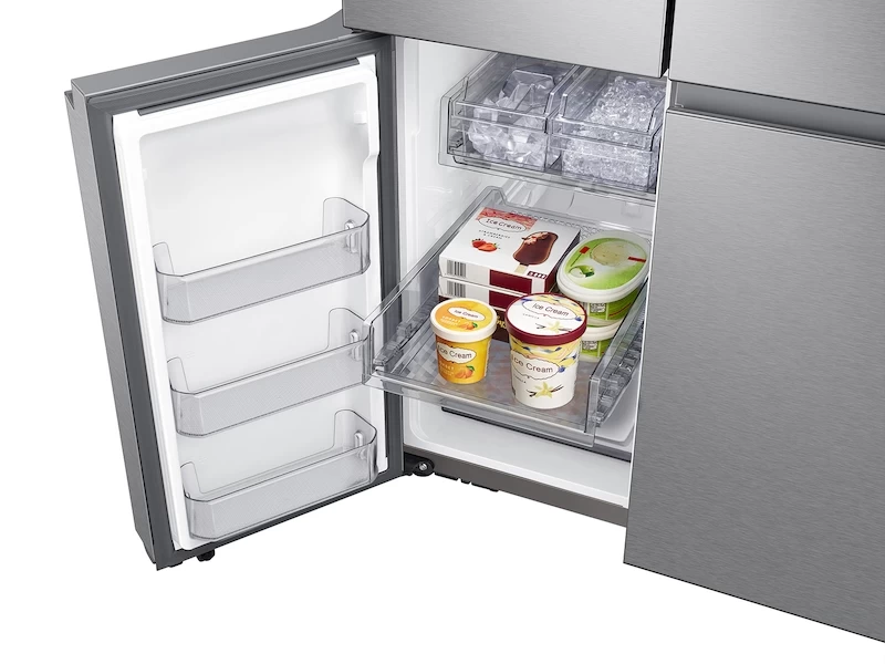 23 cu. ft. Smart Counter Depth 4-Door Flex™ refrigerator with AutoFill Water Pitcher and Dual Ice Maker in Stainless Steel RF23A9071SRAA