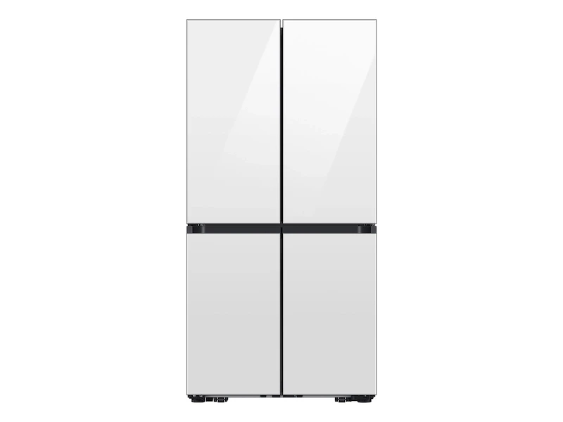 Samsung Bespoke Counter Depth 4-Door Flex™ Refrigerator (23 cu. ft.) with Beverage Center™ in White Glass – (with Customizable Door Panel Colors) White Glass RF23DB960012AA Picture 1
