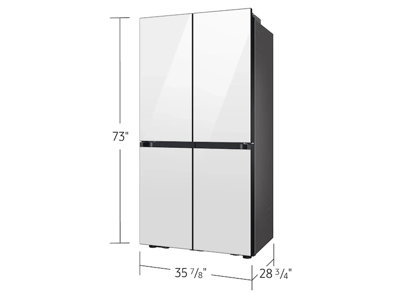 Bespoke Counter Depth 4-Door Flex™ Refrigerator (23 cu. ft.) with Beverage Center™ in White Glass – (with Customizable Door Panel Colors) RF23DB960012AA