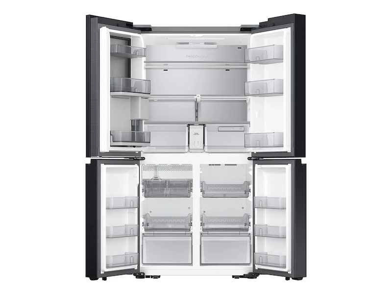 Bespoke Counter Depth 4-Door Flex™ Refrigerator (23 cu. ft.) with Beverage Center™ in White Glass – (with Customizable Door Panel Colors) RF23DB960012AA