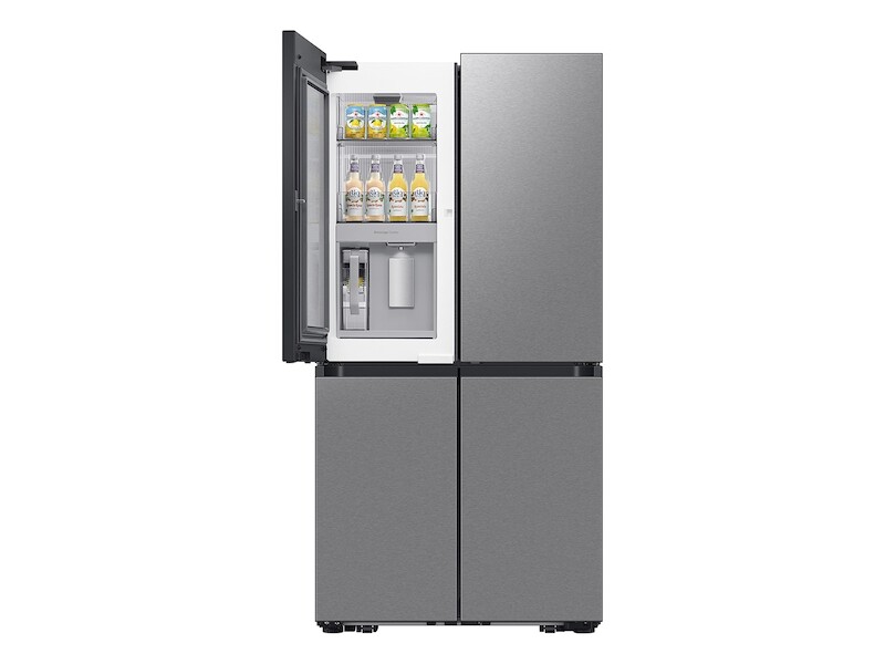 Bespoke Counter Depth 4-Door Flex™ Refrigerator (23 cu. ft.) with Beverage Zone™ and Auto Open Door in Stainless Steel RF23DB9750QLAA