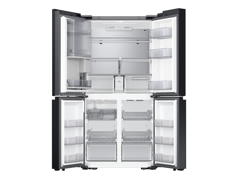 Bespoke Counter Depth 4-Door Flex™ Refrigerator (23 cu. ft.) with Beverage Zone™ and Auto Open Door in Stainless Steel RF23DB9750QLAA