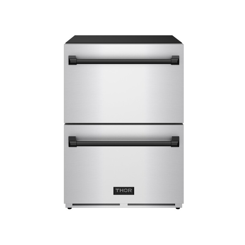 24" Undercounter Built-in Or Freestanding Drawer Refrigerator Stainless Steel/black Gordon Ramsay Series RF24UBLK
