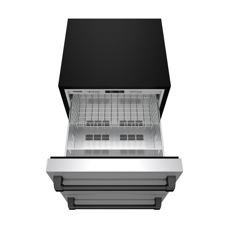 24" Undercounter Built-in Or Freestanding Drawer Refrigerator Stainless Steel/black Gordon Ramsay Series RF24UBLK