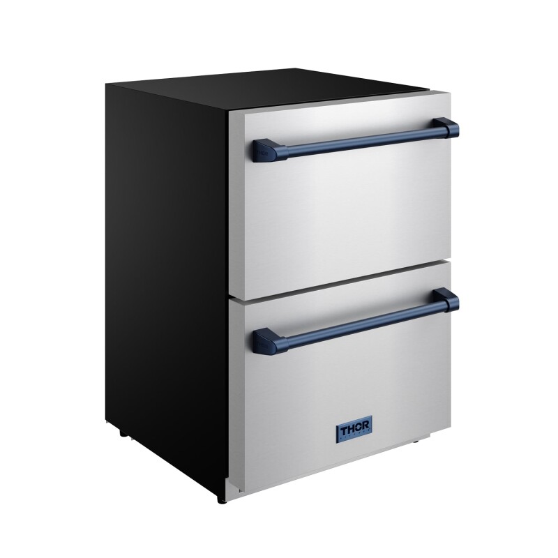 24" Undercounter Built-in Or Freestanding Drawer Refrigerator Stainless Steel/blue Gordon Ramsay Series RF24UBLU