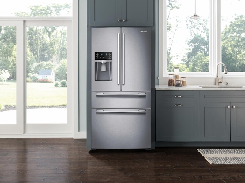 25 cu. ft. 4-Door French Door Refrigerator in Stainless Steel RF25HMEDBWW