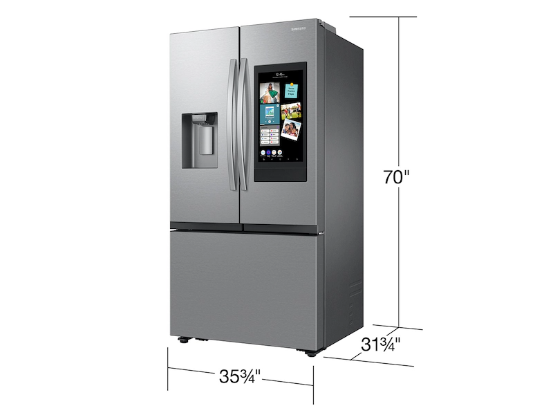 25 cu. ft. Mega Capacity Counter Depth 3-Door French Door Refrigerator with Family Hub™ in Stainless Steel RF27CG5900SRAA