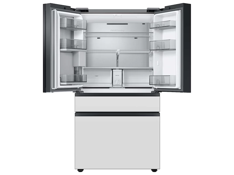 Bespoke 4-Door French Door Refrigerator (29 cu. ft.) with Beverage Center™ in White Glass RF29BB860012AA