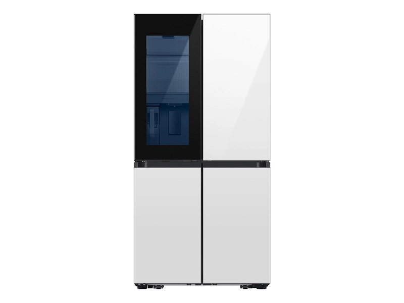 Samsung Bespoke 4-Door Flex™ Refrigerator (29 cu. ft.) with Beverage Zone™ and Auto Open Door in White Glass White glass RF29DB970012AA Picture 1