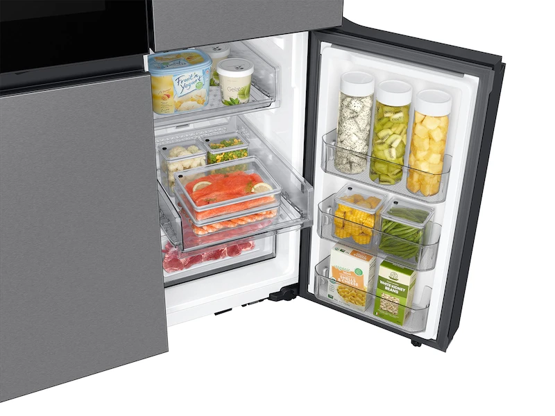 Bespoke 29 cu. ft. 4/Door Flex™ Refrigerator with Beverage Zone™ & Auto Open Door in Stainless Steel RF29DB9700QLAA