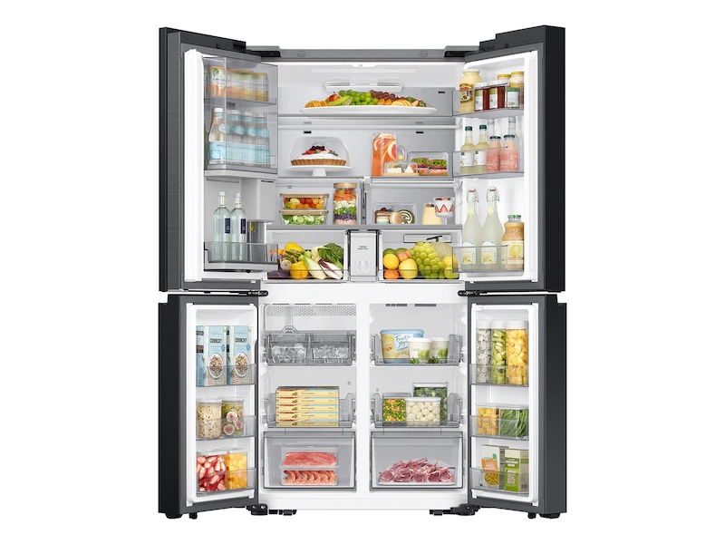 Bespoke 29 cu. ft. 4/Door Flex™ Refrigerator with Beverage Zone™ & Auto Open Door in Stainless Steel RF29DB9700QLAA