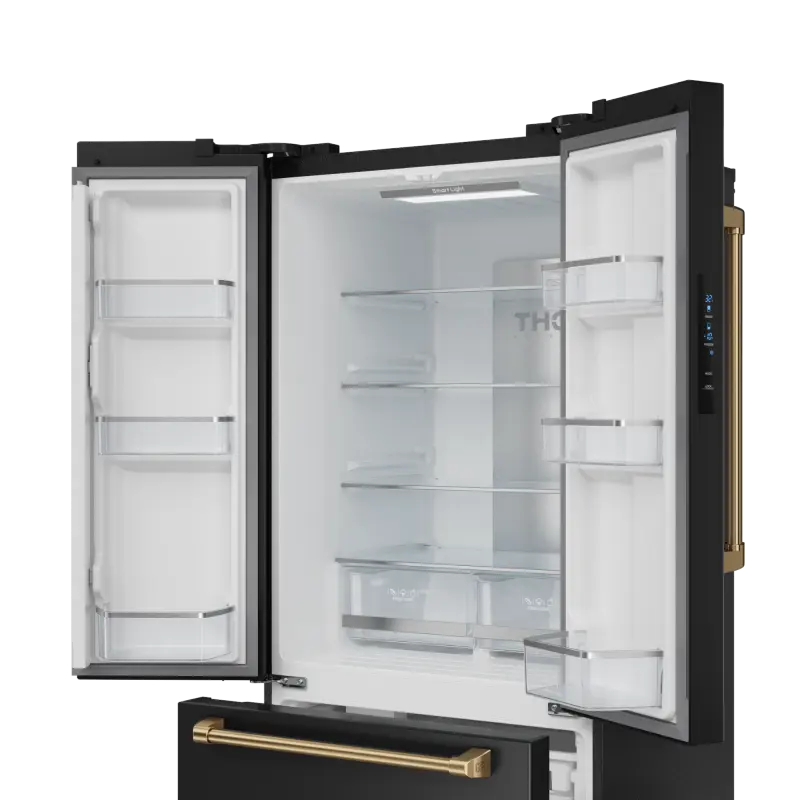 30 Inch 17.5 Cu Ft French Door Counter Depth Refrigerator With Ice Maker In Black/bronze Gordon Ramsay Series RF3017FFD00BRZ