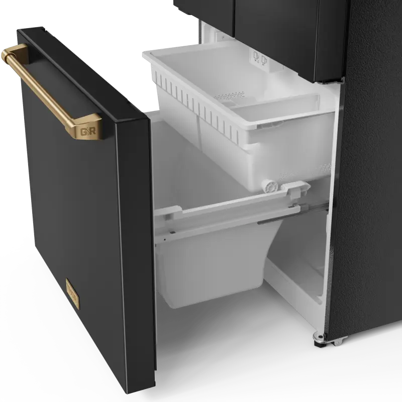 30 Inch 17.5 Cu Ft French Door Counter Depth Refrigerator With Ice Maker In Black/bronze Gordon Ramsay Series RF3017FFD00BRZ