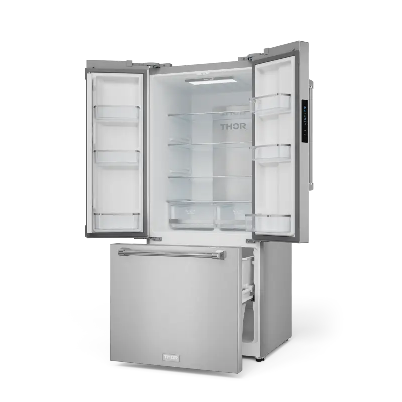 30 Inch 17.5 Cu Ft French Door Counter Depth Refrigerator With Ice Maker In Stainless Steel Gordon Ramsay Series RF3017FFD99
